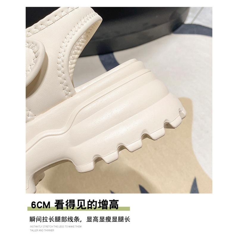 Thick Bottom Sandals Female Models Summer Outside Wear Thick Heel Velcro Students Casual Sports Sandals Slippers