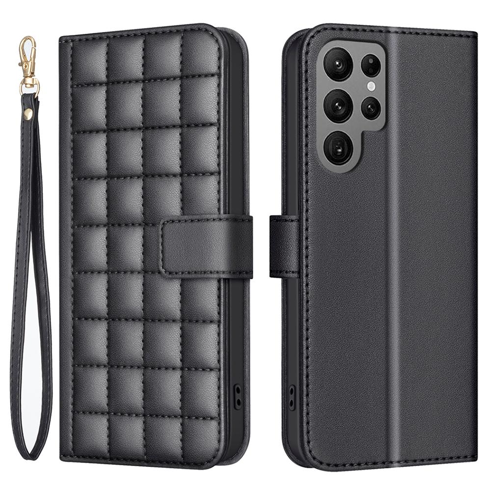 

For Samsung Galaxy S23 Ultra Wallet Case PU Leather Flip Phone Cover Black