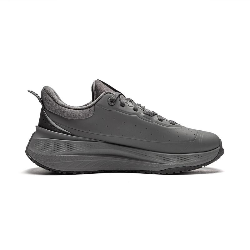 Li-Ning Soft Plus Fleece Comfortable Fashion Non-Slip Wear-Resistant Low-Top Casual Shoes Men sneaker Asphalt-Gray AGLU097-2