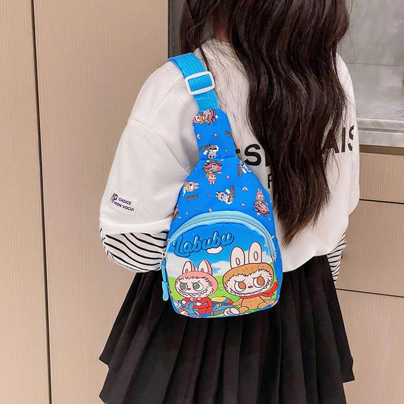 1Pcs  Messenger Bag Kawaii Shoulder Bags Nylon Single Shoulder Crossbody Backpack Portable Travel Satchel Gift For Kids