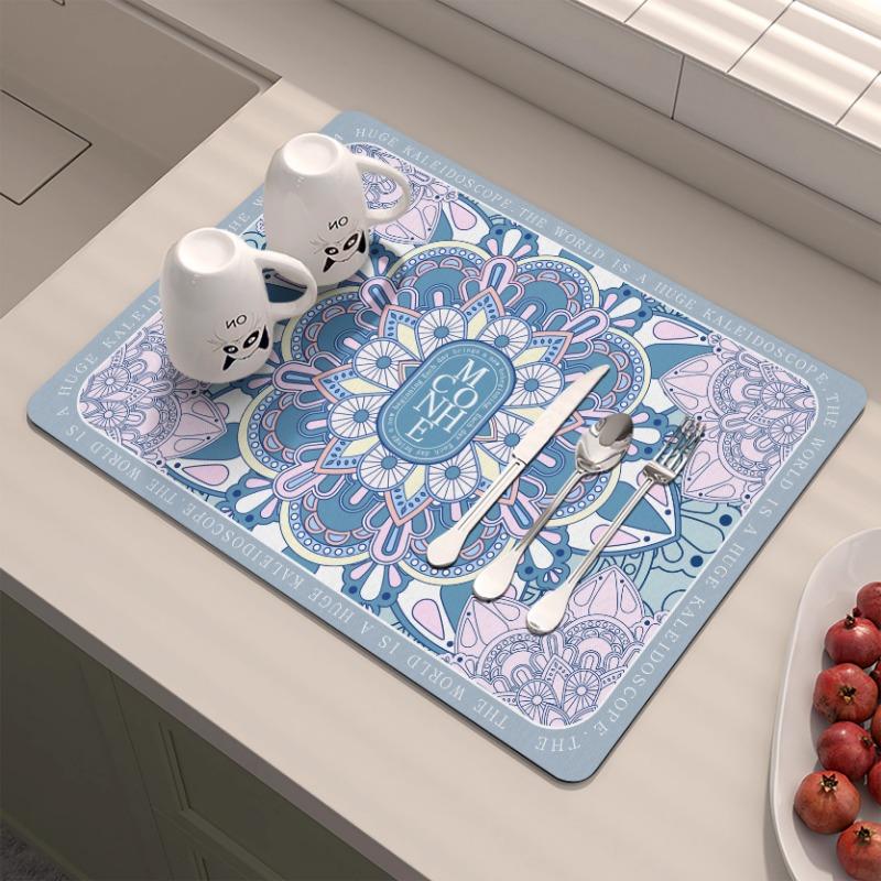 Amerikanische Küchenarbeitsplatten-Abtropfmatte Diatomeenerde-Absorption Schnelltrocknende Matte Nicht auswaschen Isolierung Spülbecken-Barmatte