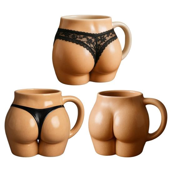 Vtipný hrnek na kávu ve tvaru zadku, novinka, hrnek ve tvaru boků 285 ml, sexy hrnek na pití boků, humorné dárky pro ženy a muže