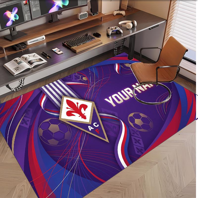 Personalized Crystal Velvet Carpet Fiorentina FC Pattern Non Slip Floor Rug