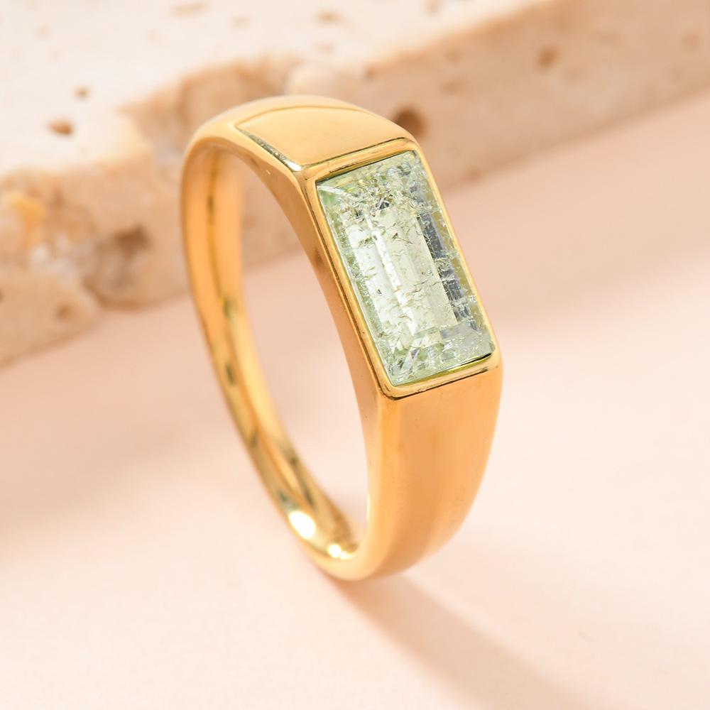 

Прямокутне кольорове діамантове кільце з позолотою 18 карат: Модний, стильний та унікальний для жінок Size 10