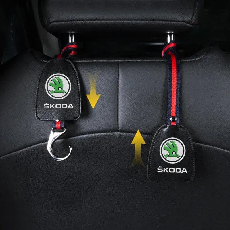 Car Back Seat Organizer Hanger Storage Hook Styling for Skoda Superb Fabia Kodiaq Karoq Citigo Octavia VRS Yeti Rapid Scala