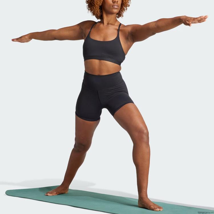 adidas All Me 5-Inch Short Leggings With Solid Color Logo Women Bottoms Black IL7325