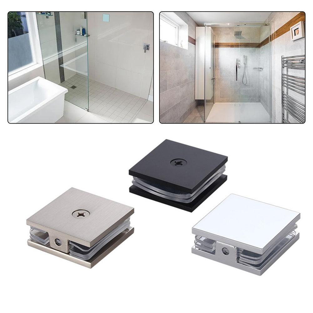 Glass Panel Hardware U-Clamp For Tempered Glass 8-12 Mm Glass Compatibility Easy Installation Clamps Black For Bathroom
