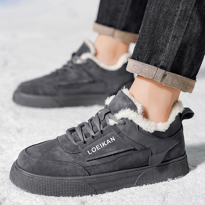 Men's fashion thick soled outdoor winter casual plus size high top shoes comfort shoes slip-resistant wear-resistant cotton shoe