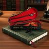 8-25cm Miniature Violin Model with Bow Stand Support Case Resin Mini Musical Instrument Dollhouse Accessories Desktop Ornaments