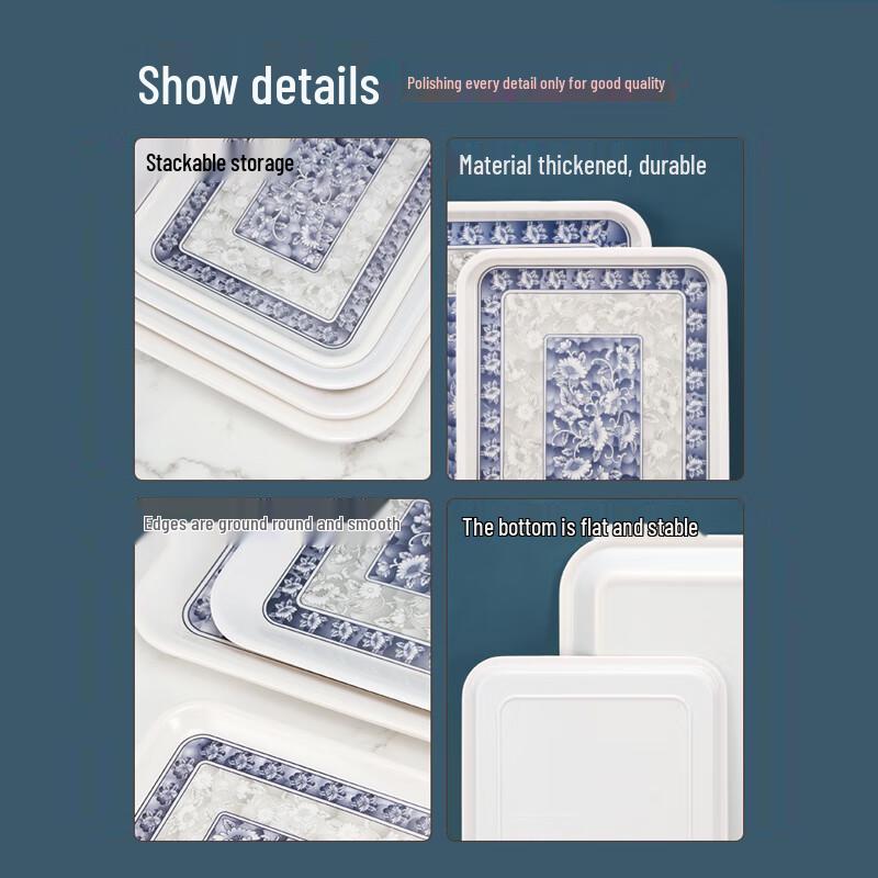 Juyue Mei Celadon Style Rectangular Draining Tea Tray