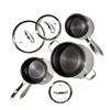 HexClad Hybrid Pot Set with Lid Safe Direct Lifetime Tempered Glass with Lid 3-Piece [Nonstick] Induction/Oven/Dishwasher (Manufacturer Exclusive,