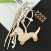 Hanging Ornament Dachshund Keychain Braided Rope Dog Keyring Dachshund Pendant  Car Keyring