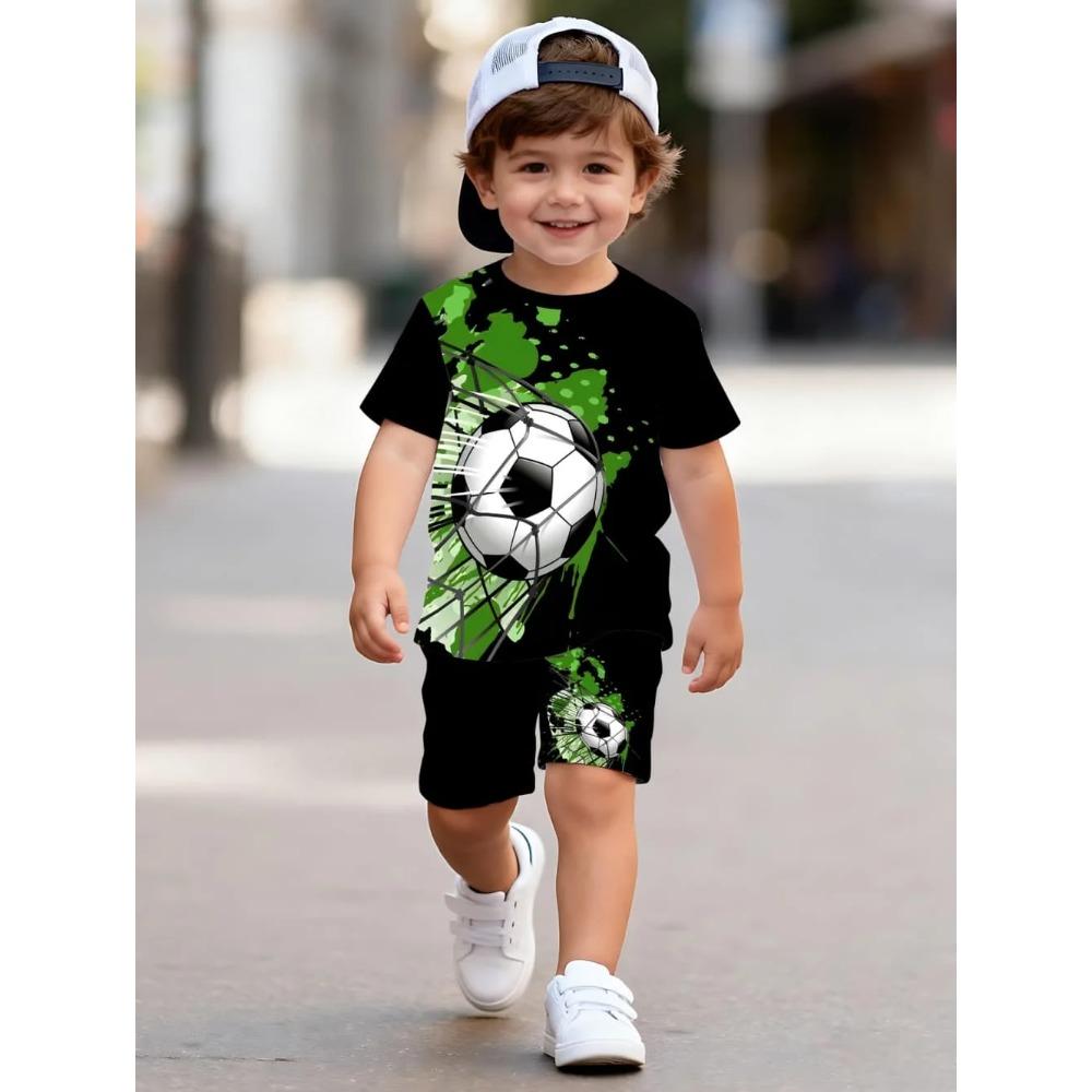 Summer Cartoon Creative Fun Pattern Children's Summer Fashion Comfortable Soft Breathable Short Sleeved Two-piece Set