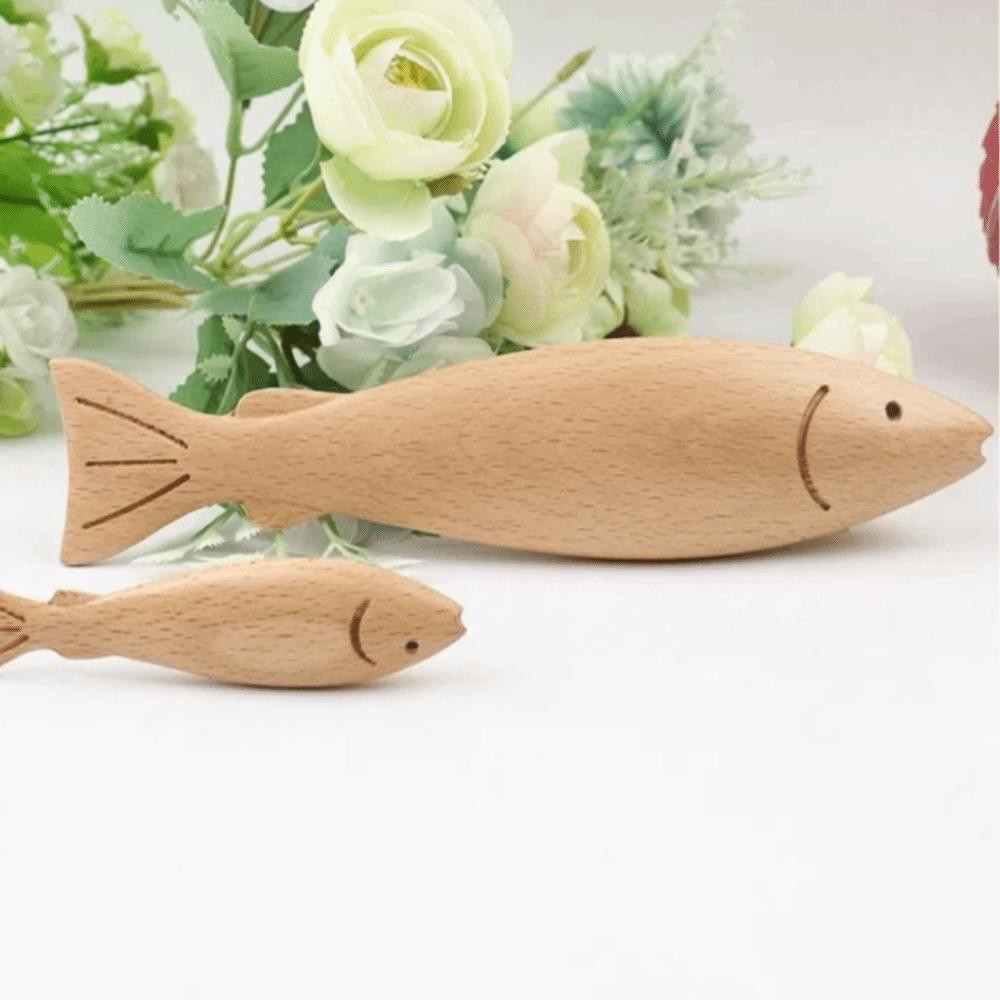 Wood Carving Artificial Sea Fish Toy Realistic Fish Playset Model Home Kitchen Decor