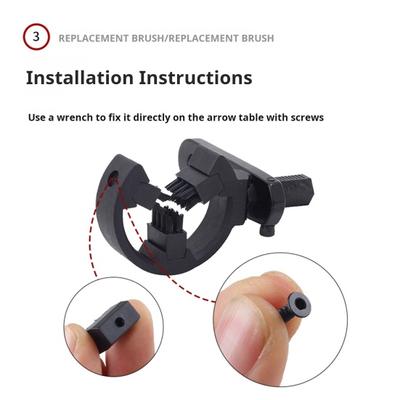 3 peças de escova para arco e flecha de plástico, substituição de escova para descanso de flecha, acessórios para arco e flecha, kit composto para descanso de flecha pequena