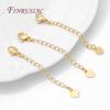 18K Gold Plated Extension Chain with Clasp For Jewelry,Brass Extension Tail Chain,DIY Bracelets/Necklace Making Accessories