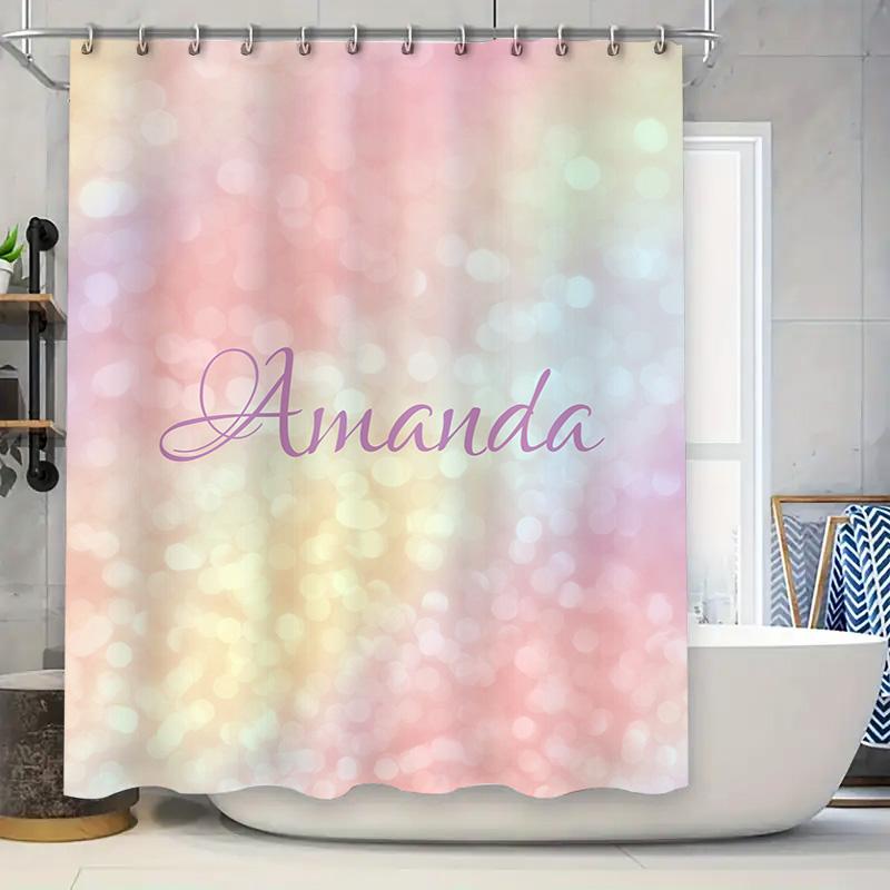 

Pastel Blurred Light Personalized Shower Curtain for Bathroom Decor Name Available 90x180cm