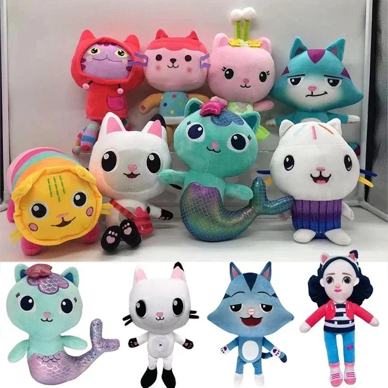 Anime Gabby's Dollhouse Plush Toy Mercat Cartoon Stuffed Animals Smiling Cat Car Cat Hug Gaby Girl Plushie Dolls Christmas Gifts