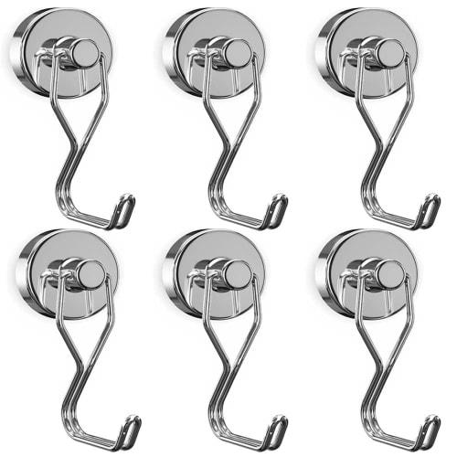 

Homion [Set of 6] Stainless Steel Magnetic Hooks, Rust-Proof, 30kg Vertical Load Capacity, 10kg Horizontal Load Capacity, 32mm Diameter, Corrosion-Res