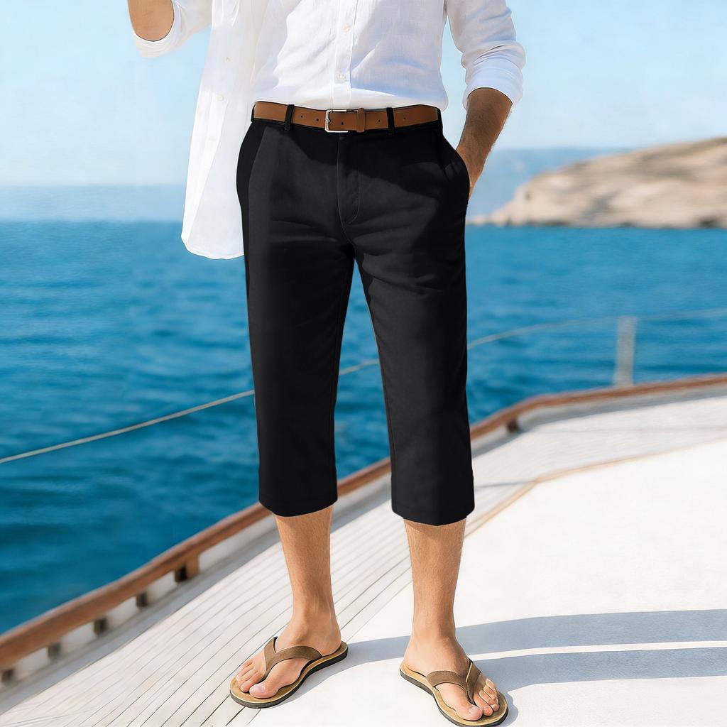 Herren Sport- und Freizeithose mit verkürztem geradem Bein