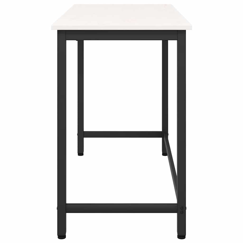 White Table 100 x 50 x 77 cm Engineered Wood and Steel