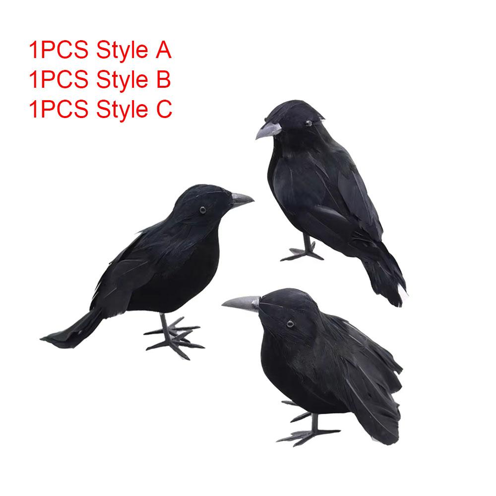 Halloween Black Crow Decorations,Fake Raven Bird Props,Halloween Haunted House Garden Outdoor Yard Decorations