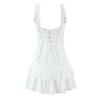 French Niche Sweet Lotus Leaf Edge Waist Thin Embroidery Sleeveless Mini Dress Women's Summer Pure Desire Suspender Short Skirt