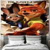 Zootopia 2 Nick Judy Tapestry Camping Party Dorm Home Daily Decor Backdrop Flat Print