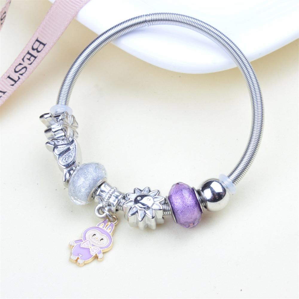 Beaded Bracelet Bangle Multi Element Stainless Steel Copper Alloy Open Spring Snake Bone Chain