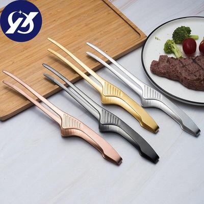 Pinça de churrasco de metal delicada, antiderrapante, autoportante, pinças multiuso para alimentos, utensílios de cozinha, acessórios para churrasco