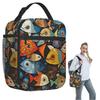 Abstract Fish Variety Illustrated Catalog Insulated Lunch Bag for Women Children Portable Food Boxes Thermal Lunch Box Tote