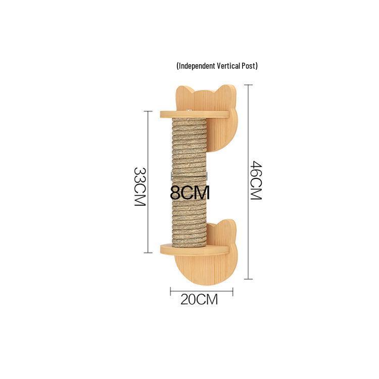 In Stock Wall-Mounted Solid Wood Cat Climbing Frame, Cat Tree, and Scratching Post
