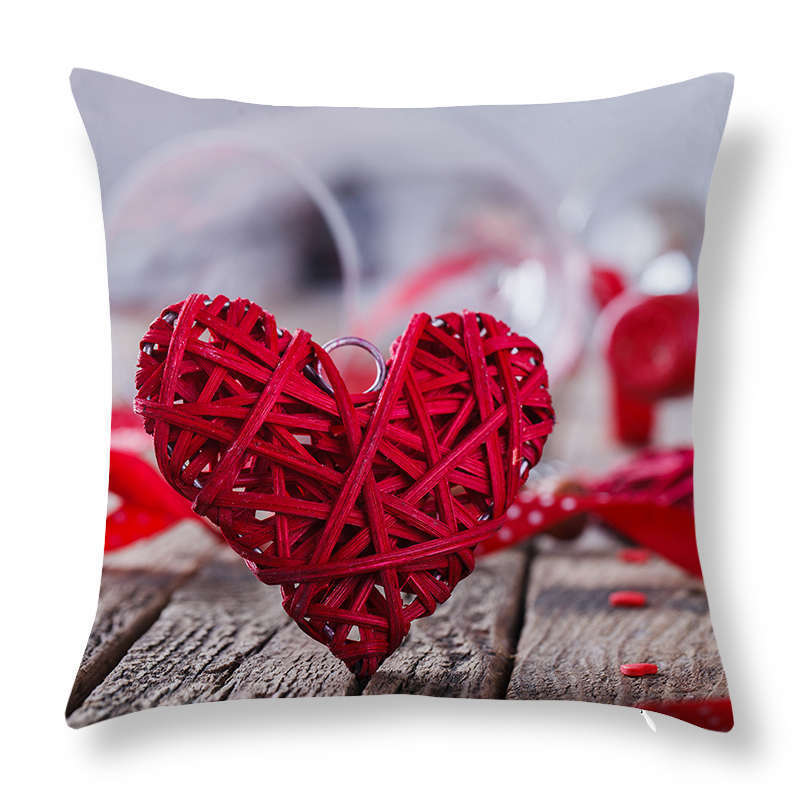 Greeting Card European Bow Gift Peach Skin Valentine's Day Pillow Case Pillow Car Sofa Cushion Cushion