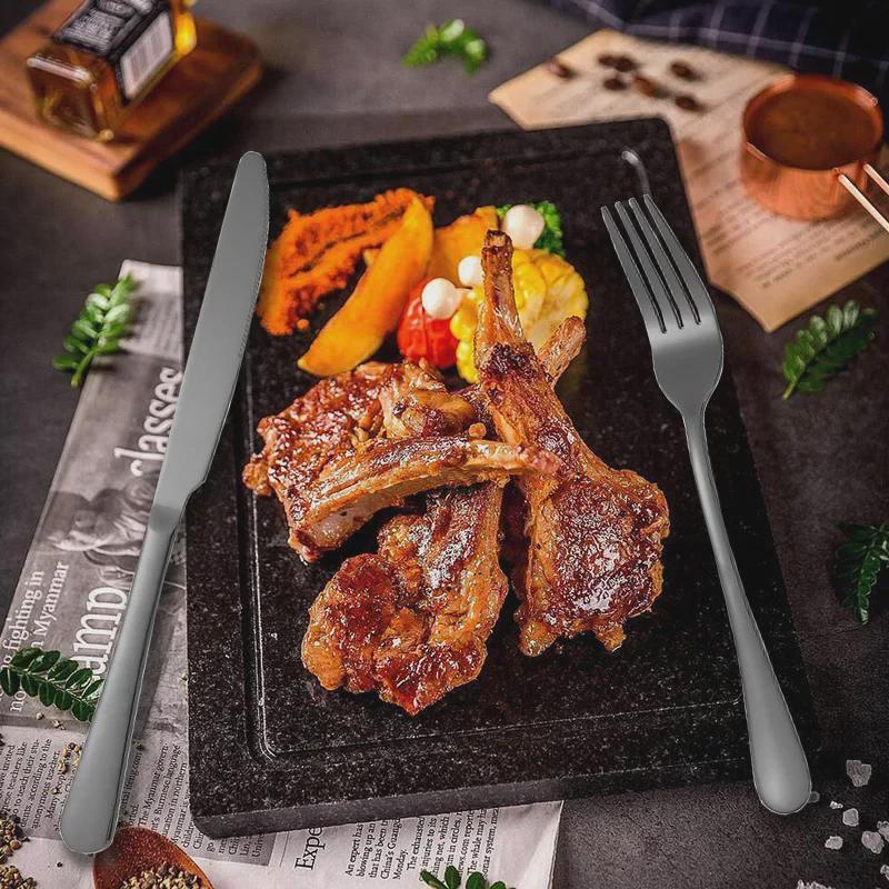 24-teiliges titanbeschichtetes Edelstahl-Besteckset: Messer, Gabel, Löffel in Klappbox (1010 Serie)