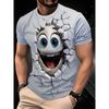Men's Fun 3D Cartoon Hole Printed Short-sleeved T-shirt