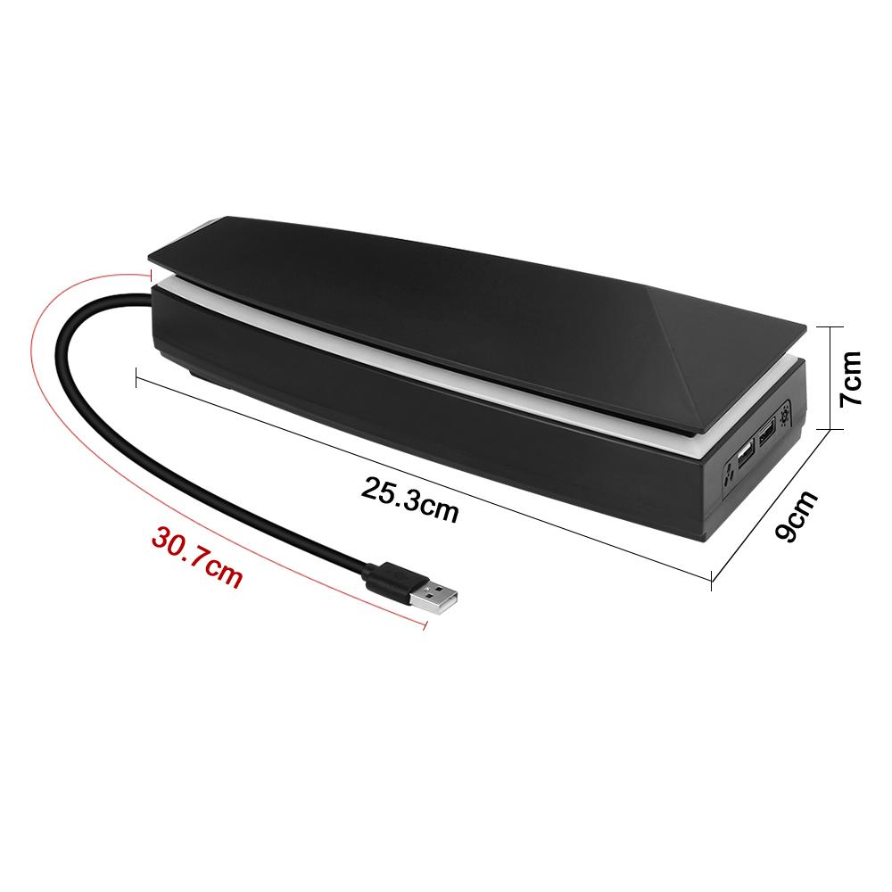 White Upper Cooling Fan Base Game Cooler Stand Bracket with RGB Atmosphere Colorful Lighting LED for PS5 Console with Dust Cover