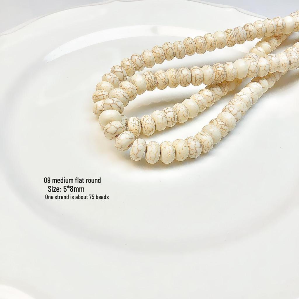 White Turquoise Beads for DIY Necklace Jewelry Accessories - Loose Spacer Beads