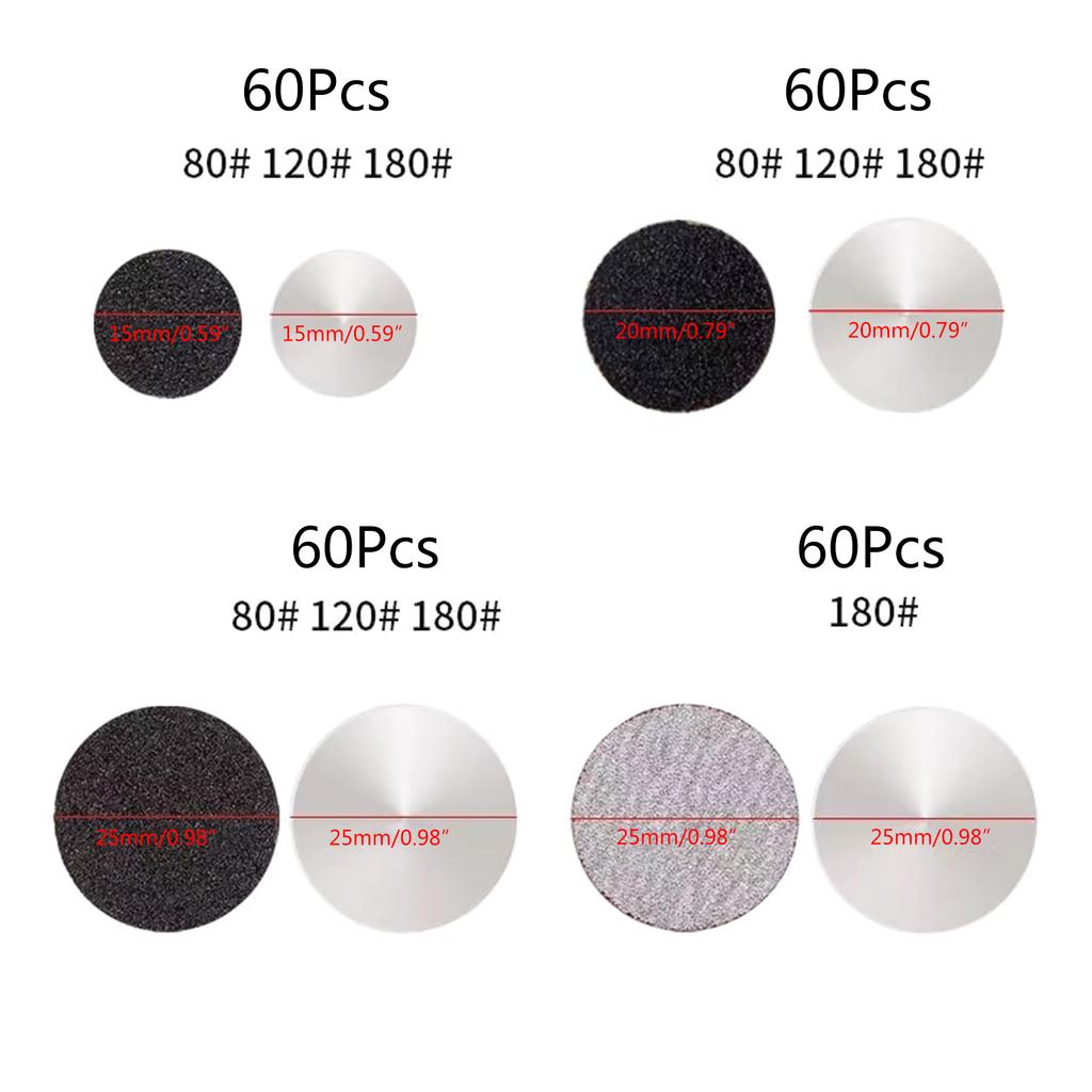 Sandpaper Discs with Metal Nail Bit Pedicure Sanding Disc Practical Replaceable Sanding Disc Pads for Electric Foot File