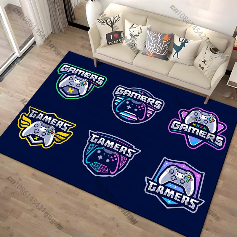 Modern Colorful Gaming Themed Carpet Non Slip Floor Mat for Living Room Kitchen Entrance Door Balcony Washable Rug Home Decor