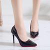 Temperament Shallow Mouth Fashion High Heels Women's Autumn New Red Sole Pointed Professional Single Shoes Women's Large Size 4344 Heels