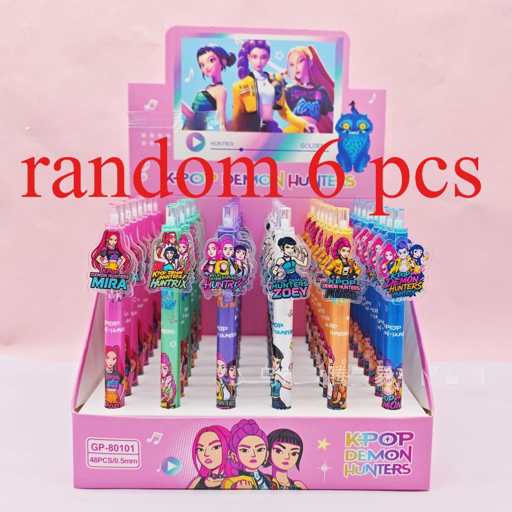 Nuova Penna a Pressione in Acrilico Nera K-pop Demon Hunter Cartoon 0.5mm Alta Bellezza Forniture di Cancelleria per Studenti