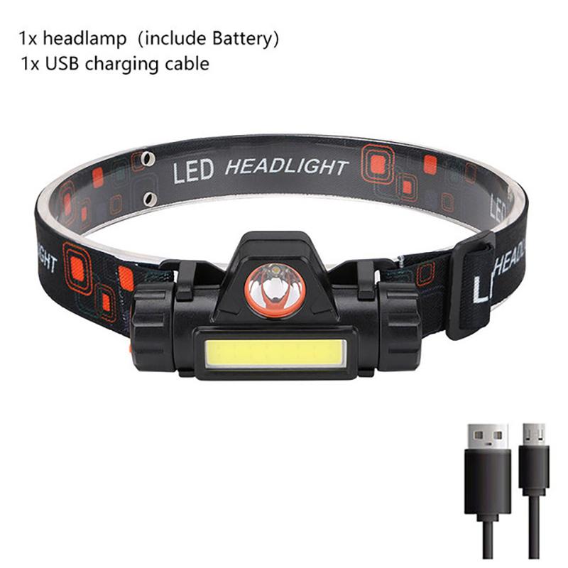 1-15Pcs LED Induction Headlamp USB Rechargeable Head Flashlight Powerful Camping Head Lantern Fishing Headlight 18650 Battery