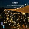 Solar LED Color Waterfall Curtain Lights - Outdoor Waterproof Decorative Christmas Icicle Lights