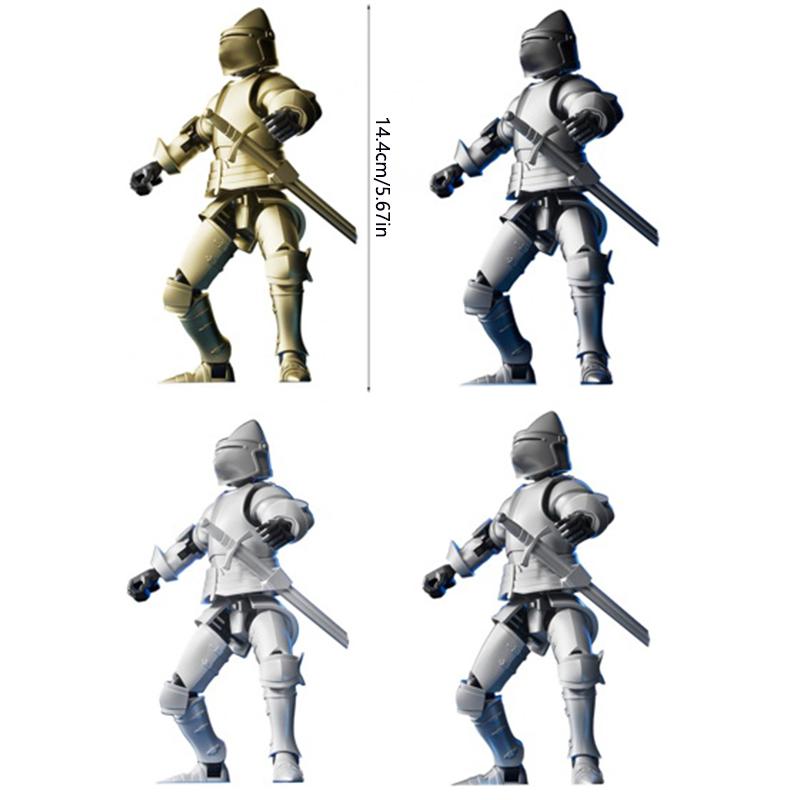 Knight Action Figures Paladin 13 Jointed Movable Shapeshift Robot 3D Printed Mannequin Character Assembl Toys Kids Gifts