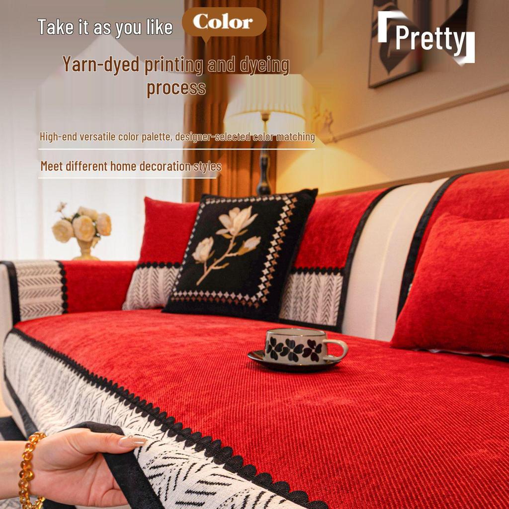 Chenille Sofa Cushion: All-Season, High-Grade, Non-Slip, Thickened One-Piece Cover (2026 New)