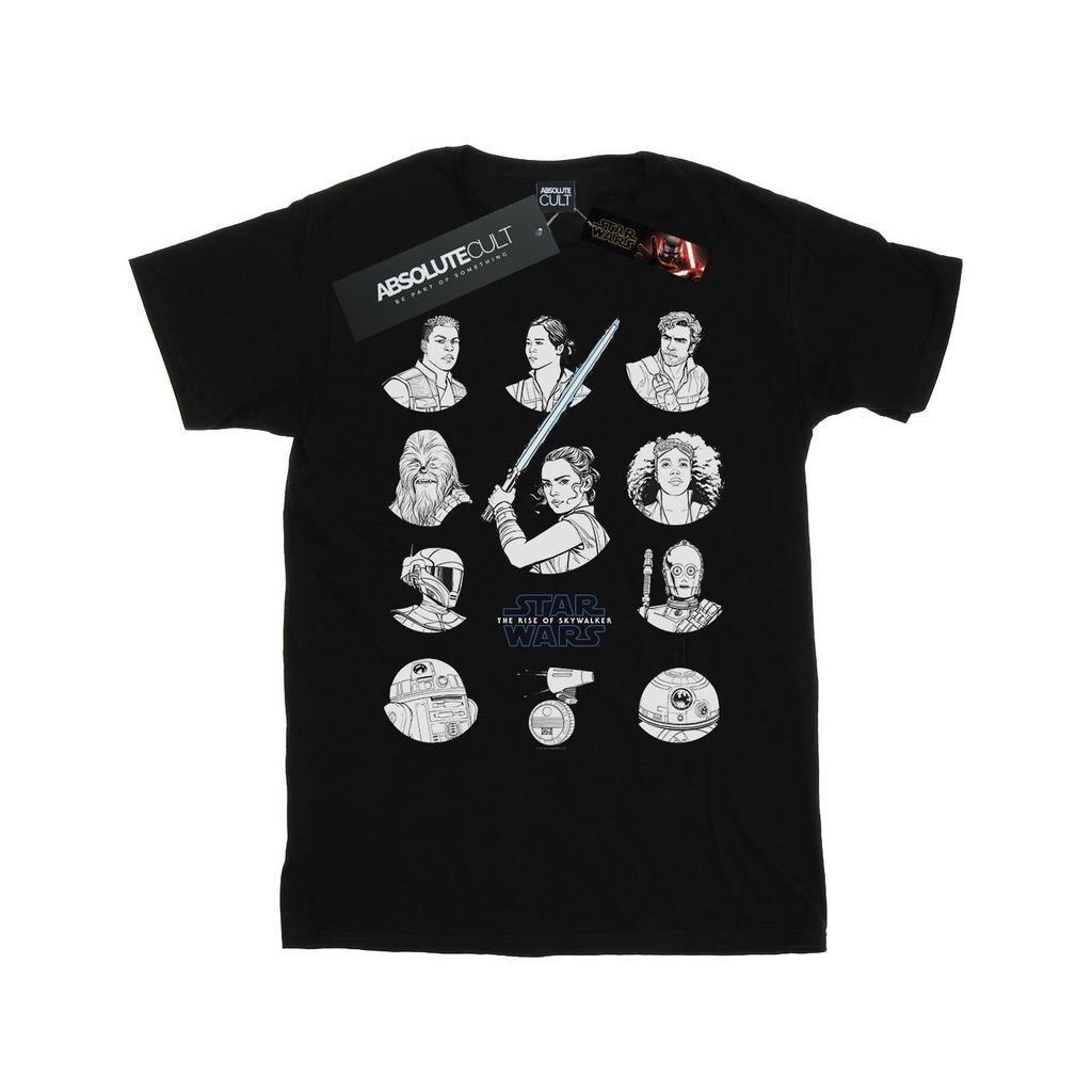 Star Wars: The Rise of Skywalker Mens Star Wars The Rise Of Skywalker Resistance Charcter Line Up Mono T-Shirt