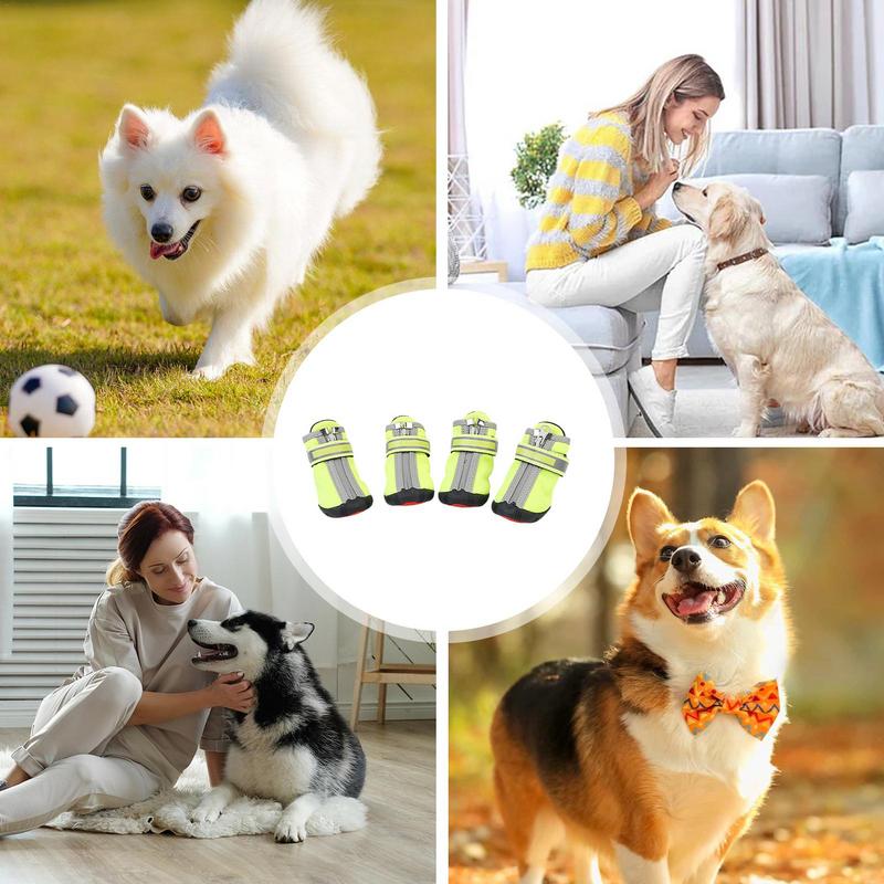 Hundskor För Promenader 4 Stycken Vattentäta Hundtasskydd Stövletter Husdjurstillbehör Golvstrumpor För Hemma Utomhus Camping Vandring