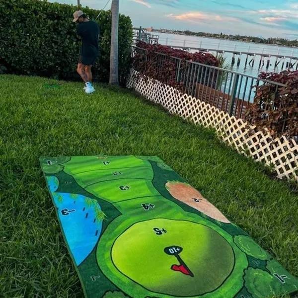 Neformální golfová hra s 180 x 120 cm přilnavým povrchem Herní podložka Golfová úderová podložka Sada golfových tréninkových pomůcek Golfové vybavení