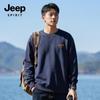 JEEP SPIRIT Men's Loose Fit Letter Crewneck Sweatshirt
