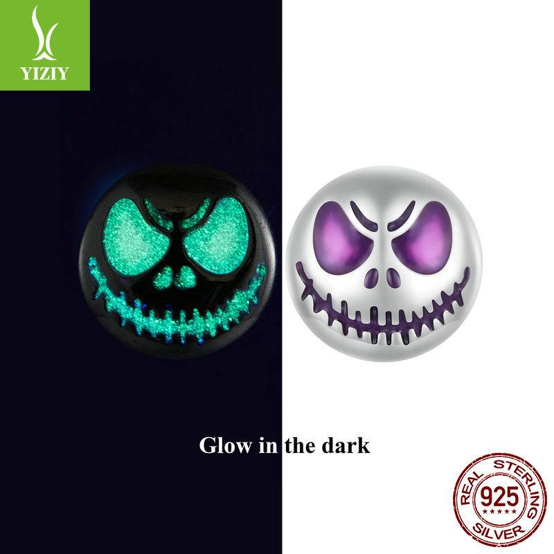 Halloween Leuchtende Totenkopf Ohrstecker Für Männer Und Frauen, Dark Wind Persönlichkeit S925 Tremella Dekoration